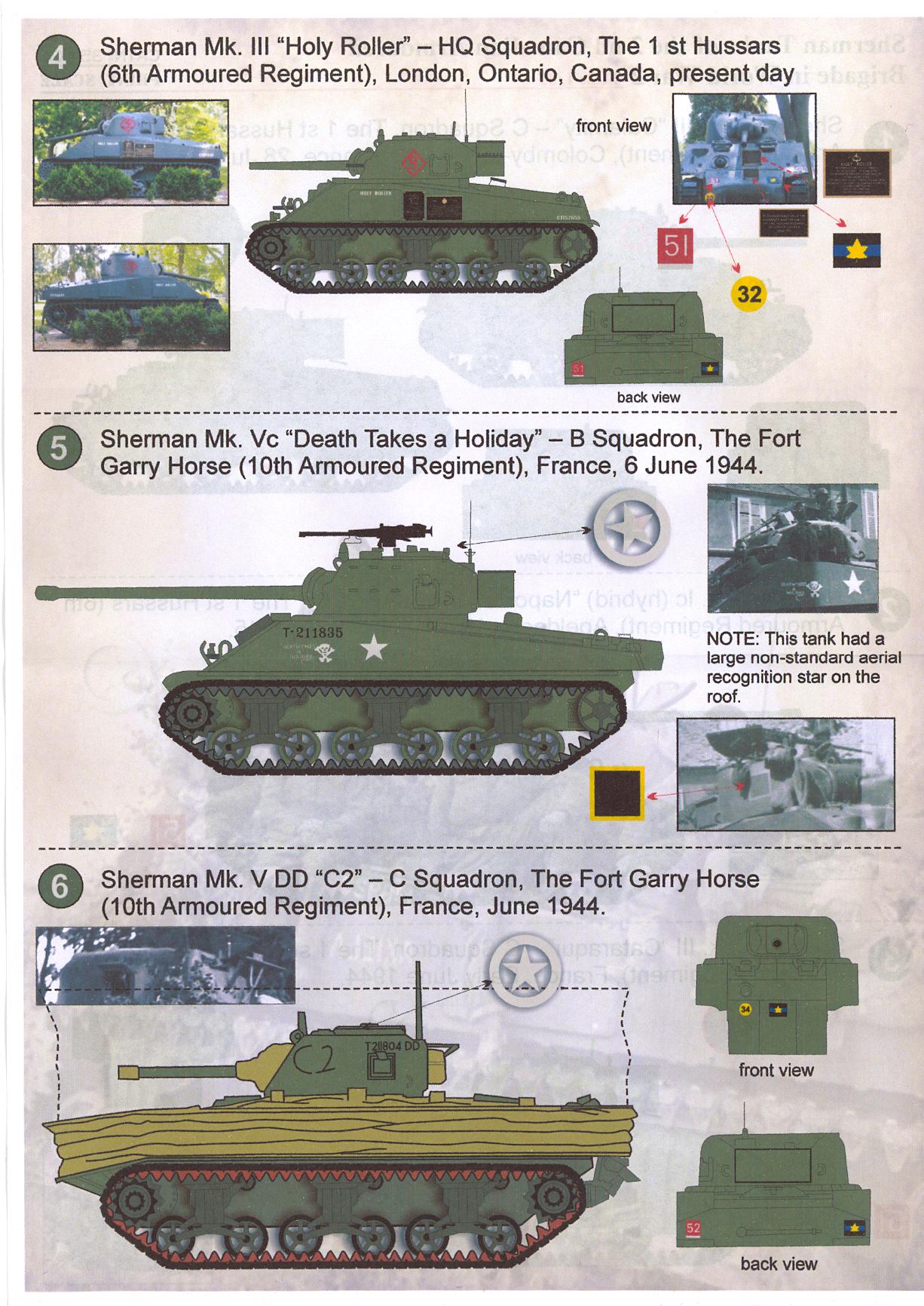 Print Scale Decals 1/35 M4 SHERMAN TANKS OF THE 2ND CANADIAN ARMOURED
